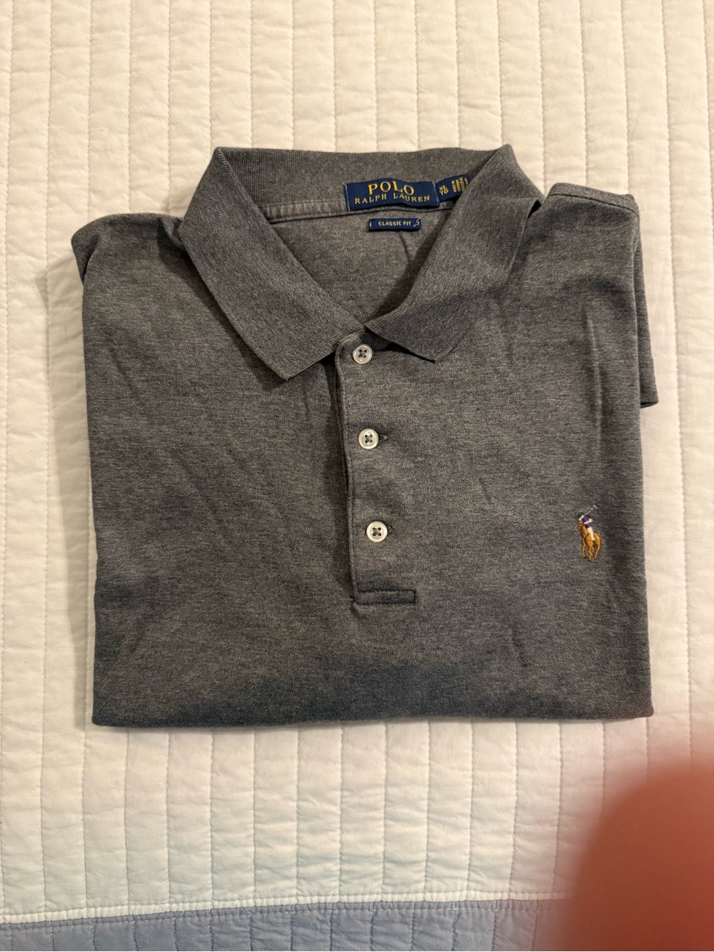 XL Polo by Ralph Lauren Gray Short-Sleeve Polo with Embroidered Pony